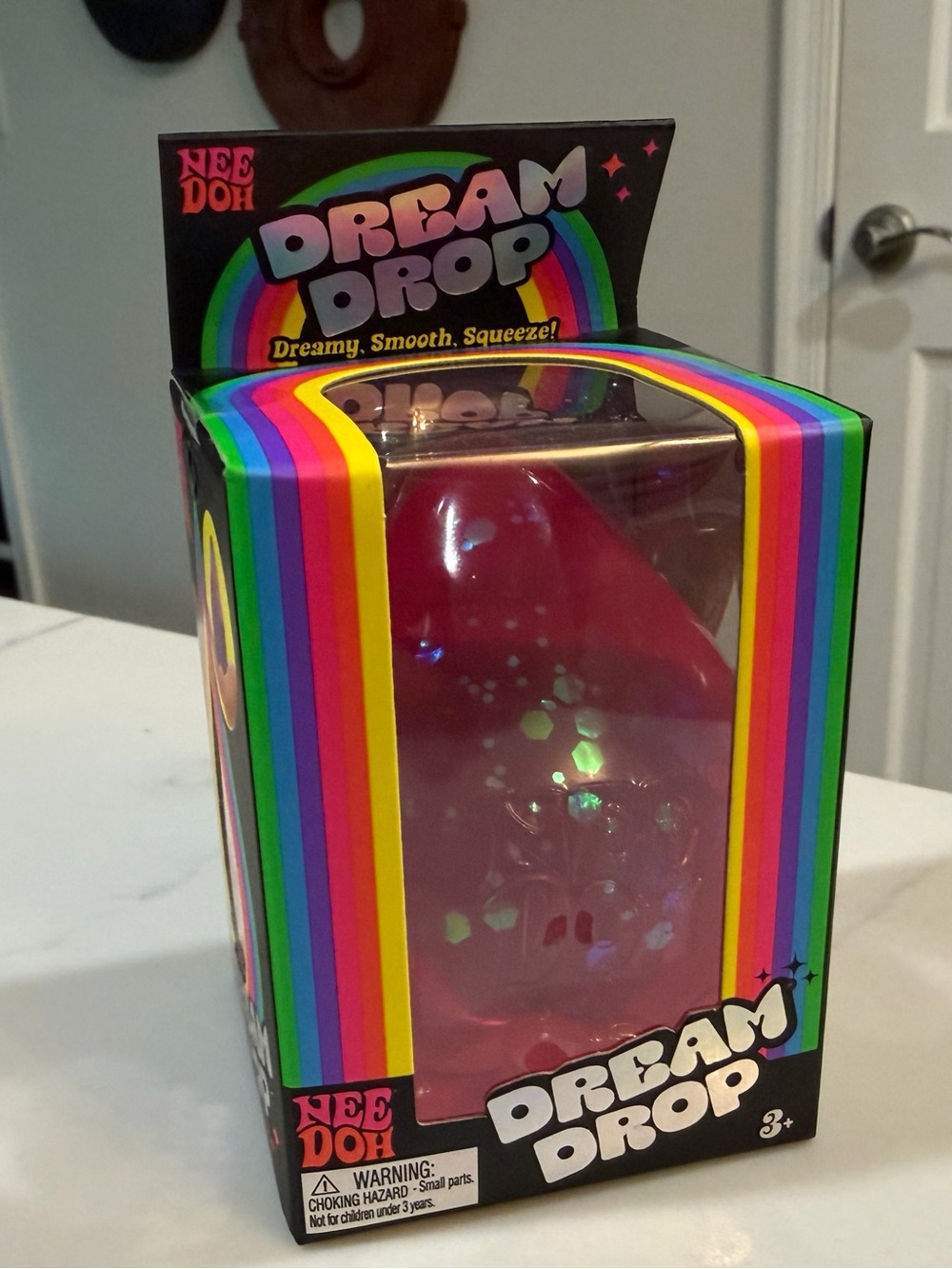 Schylling NEEDOH Dream Drop with splash stand, Pink, NIB, never opened - rare